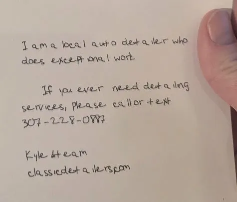 Handwritten letter sample